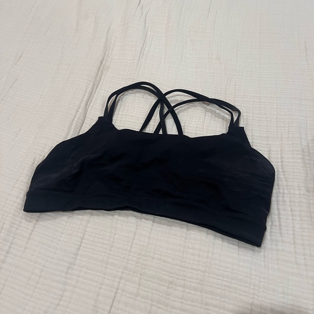 Women's Black Strappy Sports Bra